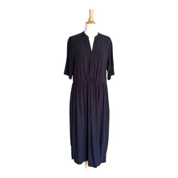 UNIQLO Ines De La Fressange Paris Black Long Dress Minimalist Relaxed Fit XS - Picture 14 of 14